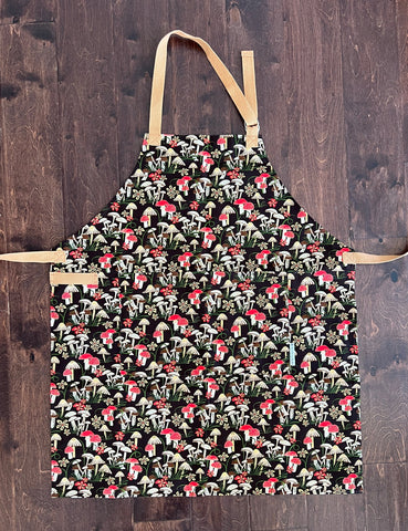 New Wing Studio- Adult Apron Mushroom Field