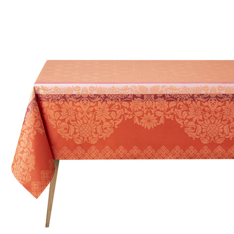 Le Jacquard Français - Coated Cotton Tablecloth (69" x 98") - Mumbai Orange