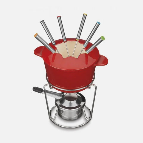 Cuisinart - Red Cast Iron Fondue Set