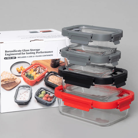 Genicook -Rectangular Glass 8 Piece Set