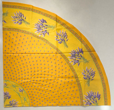 Le Cluny- Provence Lavender Yellow Tablecloth (70" Round)