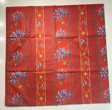 Le Cluny- Provence Lavender Red Tablecloth (58" Square)