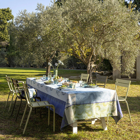 Le Jacquard Français - Cotton Tablecloth (69" x 126") - Arriere-Pays Blue
