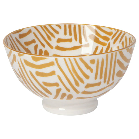 Now Designs 4" Stamped Bowl - Ochre Lines