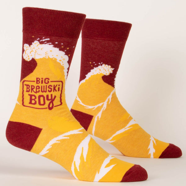 Blue Q Men's Crew Socks Big Brewski Boy The Happy Cook