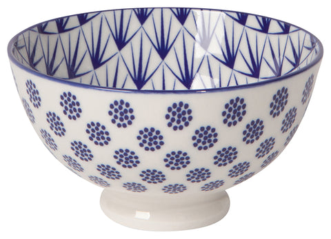 Now Designs 4" Stamped Bowl - Blue Dots