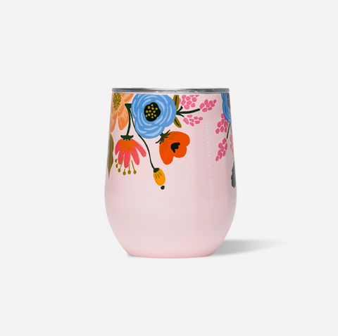 Corkcicle Rifle Paper Co. 12 oz Stemless Tumbler- Lively Floral Blush