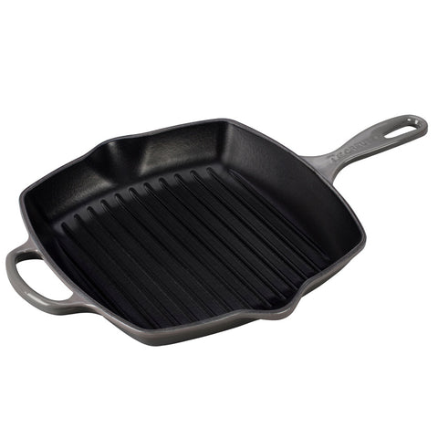 Le Creuset 10.25" Signature Square Skillet Grill - Oyster