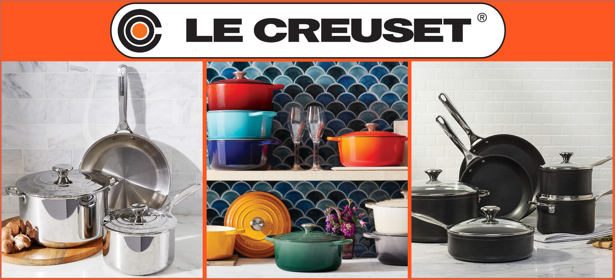 Le Creuset 7-Piece Signature Enameled Cast Iron Cookware Set - Flame