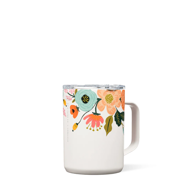 Corkcicle Rifle Paper Co. 16 oz Mug- Lively Floral Cream