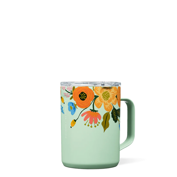 Corkcicle Rifle Paper Co. 16 oz Mug- Lively Floral Mint