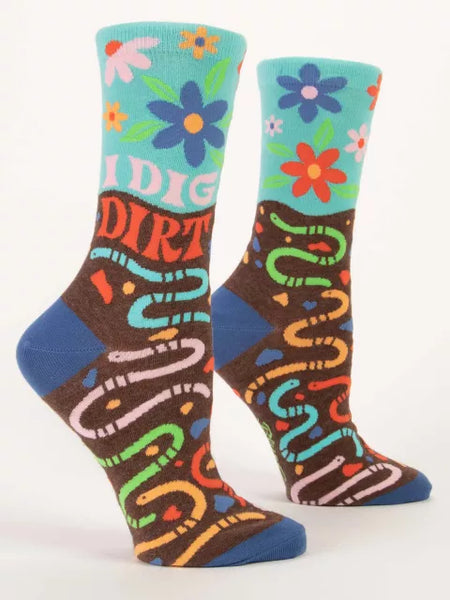 Blue Q - Women's Crew Socks - Dig Dirt