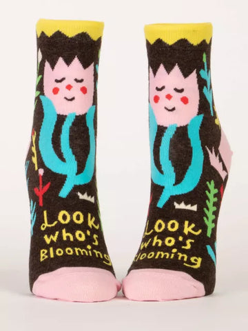 Blue Q Women Ankle Socks- Look Who's Blooming