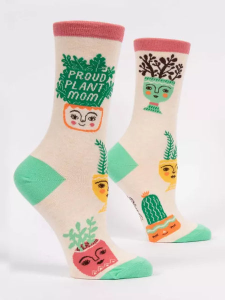 Blue Q - Women's Crew Socks - Proud Plant Mom