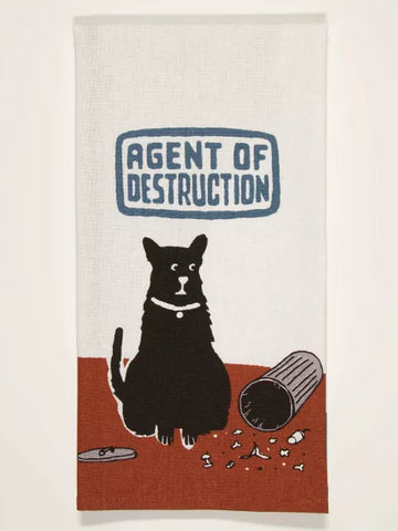 Blue Q Printed Towel- Agent of Destruction (Dog)