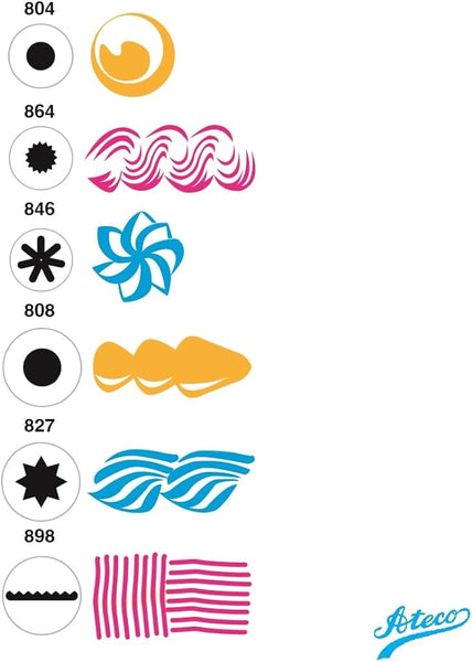 Ateco - Pastry Tip Set  (Set of 6)
