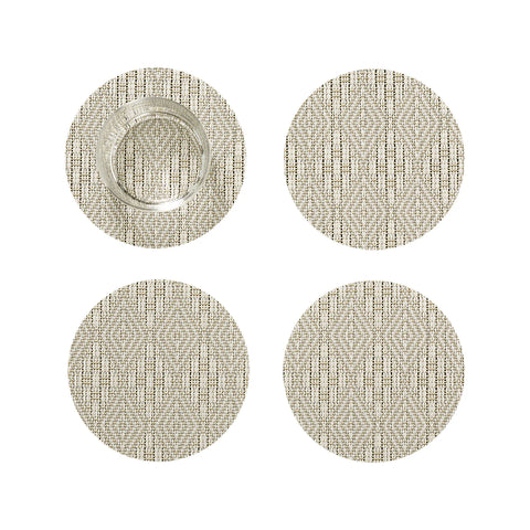Chilewich - Boxwood Coaster Set of 4 - Flax
