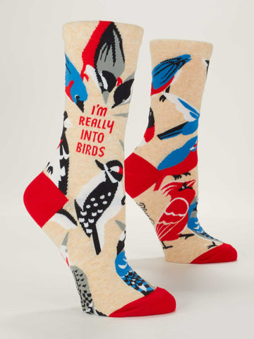 Blue Q Women's Crew Socks - Really Into Birds