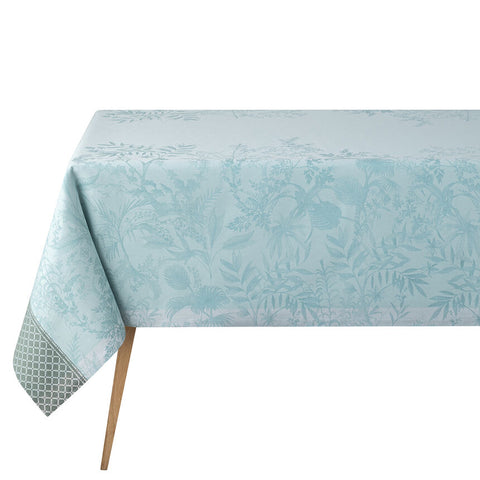 Le Jacquard Français - Cotton Tablecloth (69" x 69") - Jardin D'eden Blue