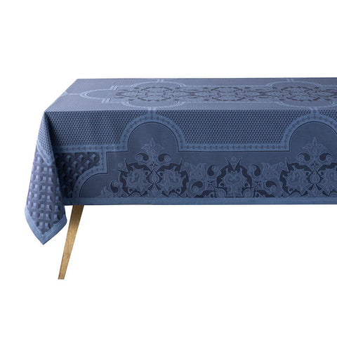 Le Jacquard Français  - Cotton Tablecloth (69" x 69") - Palais Vénitien Blue