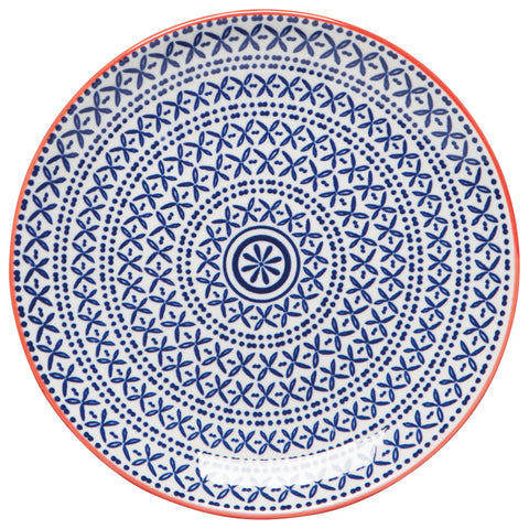 Now Designs 6" Stamped Plate- Blue Cross