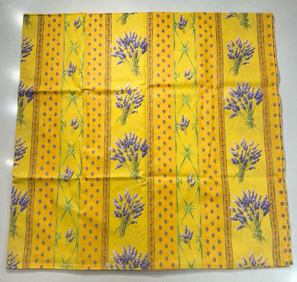 Le Cluny- Provence Lavender Yellow Tablecloth (58" Square)