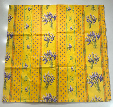 Le Cluny- Provence Lavender Yellow Tablecloth (58" Square)