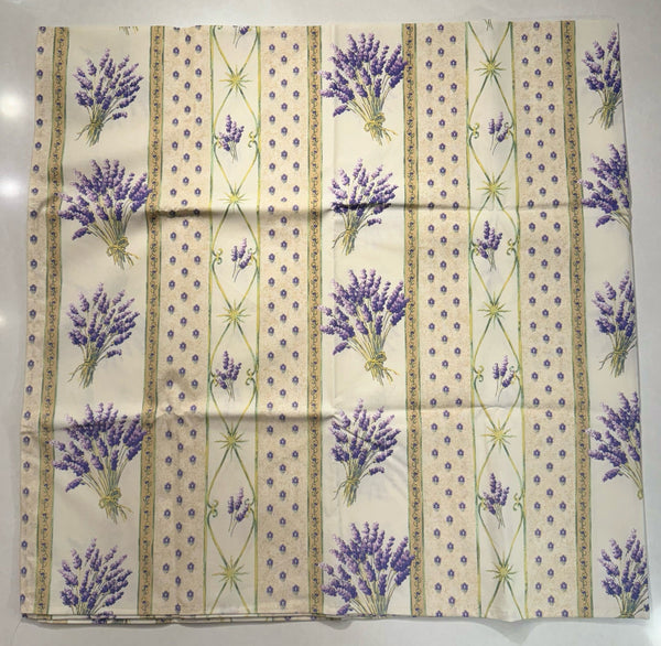 Le Cluny- Provence Lavender Creme Tablecloth (58" Square)