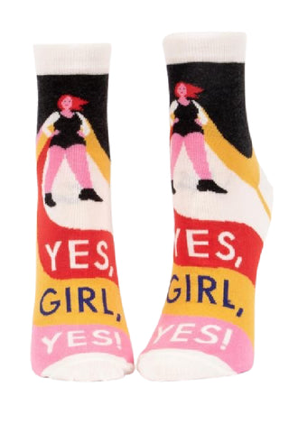 Blue Q Women's Ankle Socks- Yes, Girl, Yes