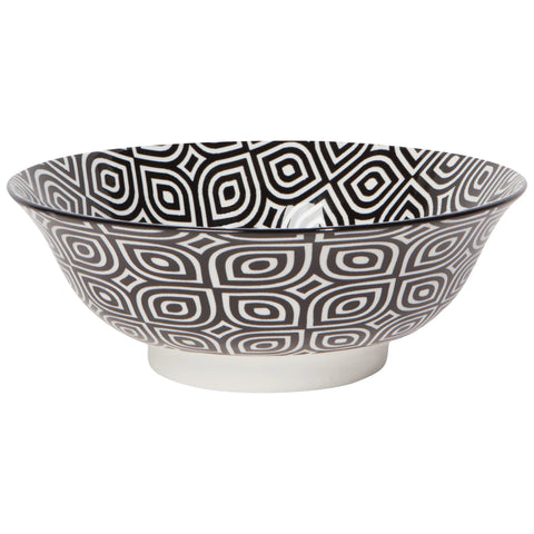 Now Designs 8" Stamped Bowl - Black & White Geo