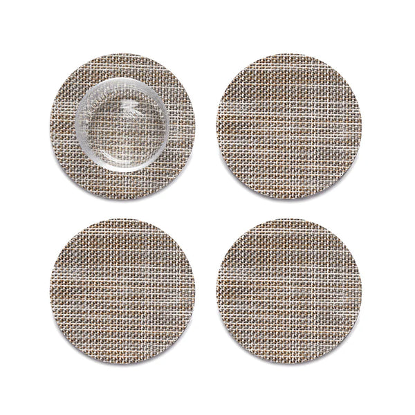 Chilewich - Mini Basketweave Coaster Set of 4 - Soapstone