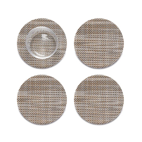 Chilewich - Mini Basketweave Coaster Set of 4 - Soapstone