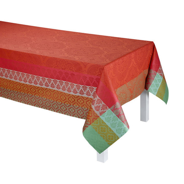Le Jacquard Français- Bastide Red Pepper Coated Cotton Tablecloth(69X126)