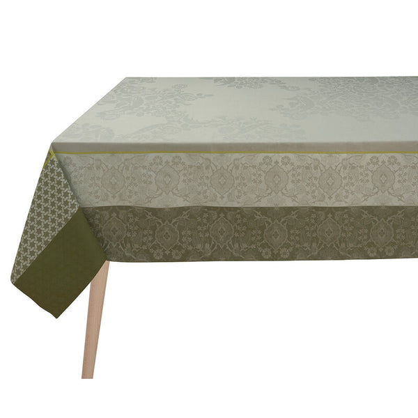 Le Jacquard Français- Voyage Green Coated Cotton Tablecloth (69X69)