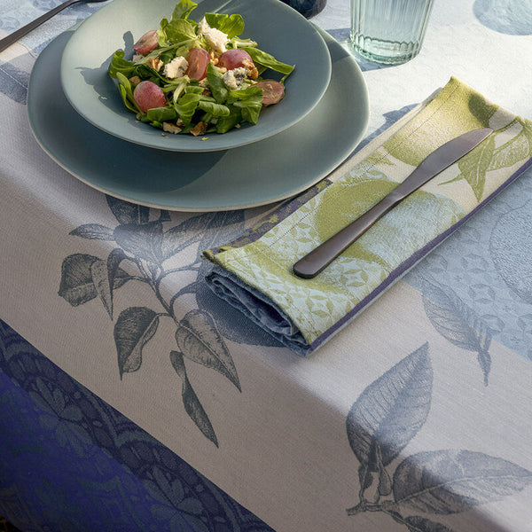 Le Jacquard Français- Arriere-Pays Blue Cotton Tablecloth (69X126)