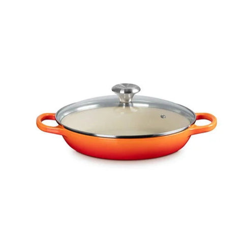 Le Creuset - 2.25 Qt. Signature Braiser with Glass Lid - Flame(Promo)