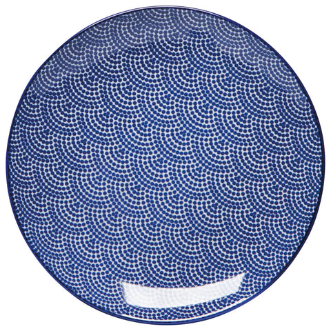 Now Designs 6" Stamped Plate- Blue Waves