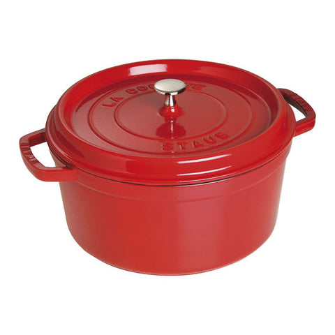 Staub 7 Qt. Round Cocotte - Cherry