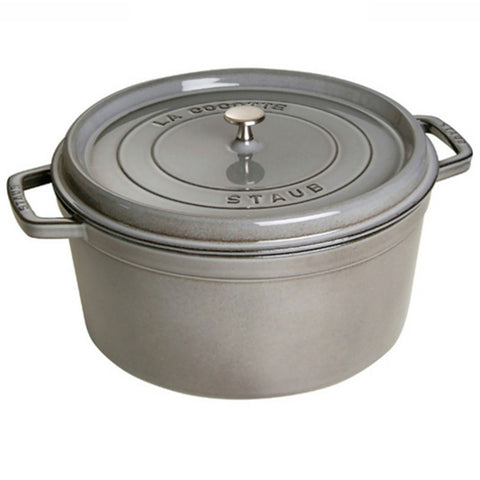 Staub 7 Qt Round Cocotte - Graphite