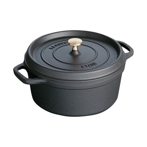 Staub 7 Qt Round Cocotte - Black