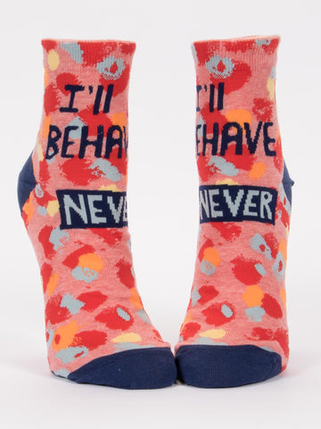 Blue Q Women's Ankle Socks - I'll Behave Never