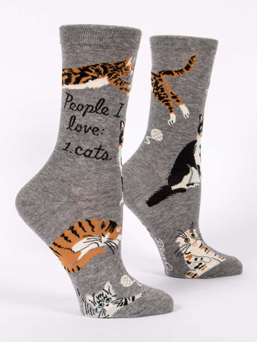 Blue Q Women's Crew Socks - People I Love: Cats