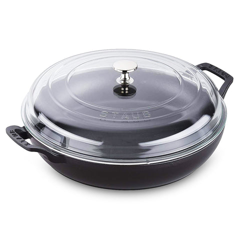 Staub 3.5 Qt Braiser with Glass Lid - Black Matte (Promo)