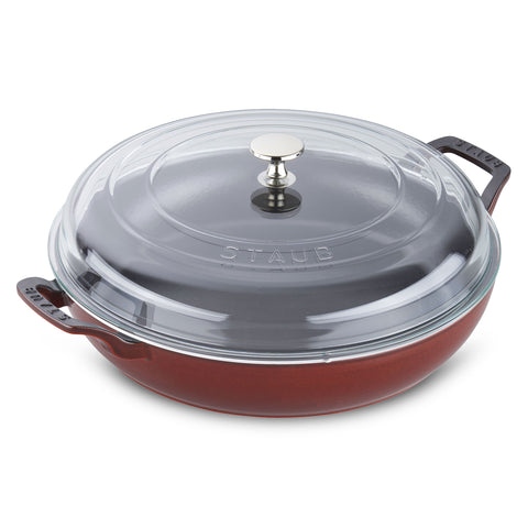 Staub 3.5 Qt Braiser with Glass Lid - Grenadine