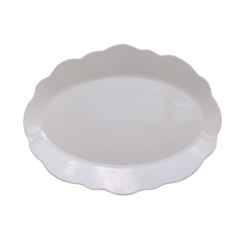 Relish- Scalloped Oval Platter - Cream