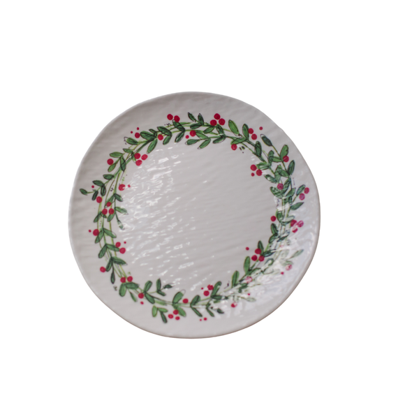 Relish Dinner Plate - Holiday Wreath