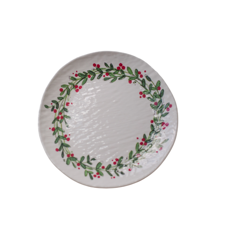 Relish Dinner Plate - Holiday Wreath