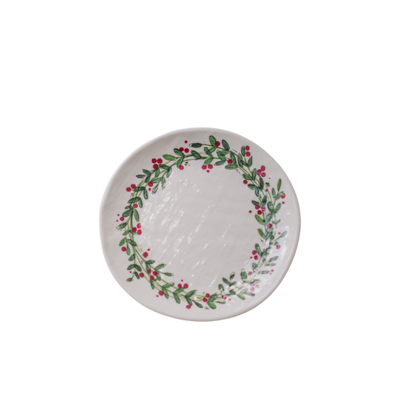 Relish Salad Plate - Holiday Wreath