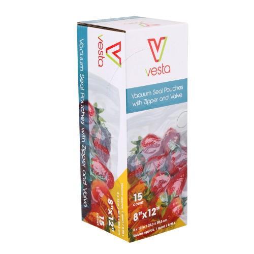 Vesta Vacuum Pouch with Valve -  8" X 12"