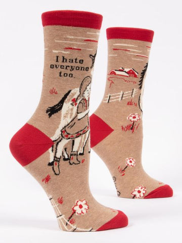 Blue Q - Women's Crew Socks - I Hate Everyone Too